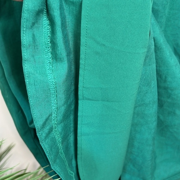 NWT Ann Taylor Linen Dress Emerald Green Fit Flare Midi 12 - Picture 7 of 8